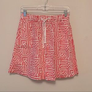 J Crew pink geometric shapes mini skirt size 0